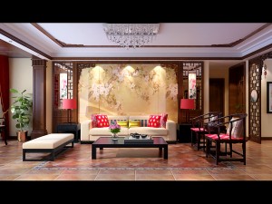 fashionable chinese style and vintage living room restaurant 1815 3D 模型