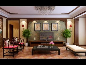 fashionable chinese style and vintage living room restaurant 1815 3D Model