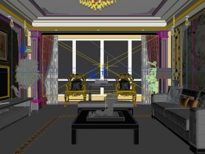 fashionable chinese style and vintage living room restaurant 1815 Modèle 3D
