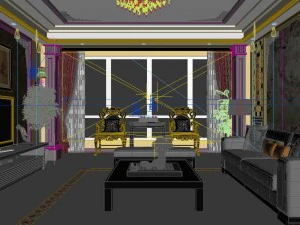 fashionable chinese style and vintage living room restaurant 1815 3D Model