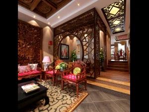 时尚中式复古餐厅1816 3D 模型