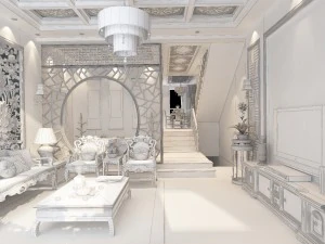 时尚中式复古餐厅1816 3D 模型