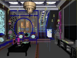 fashionable chinese reversionary dining room 1816 3D Модель