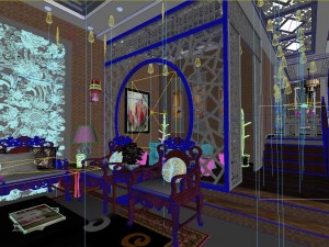 fashionable chinese reversionary dining room 1816 3D Модель