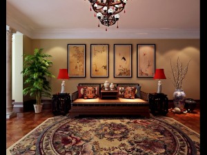 fashionable chinese style and vintage dining room 1817 3D Model