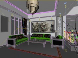 fashionable chinese reversionary dining room restaurant 1819 3Dモデル