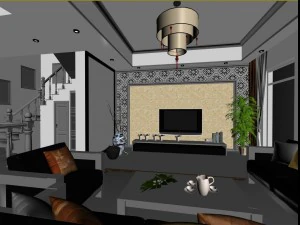 fashionable chinese reversionary dining room restaurant 1819 3D Model