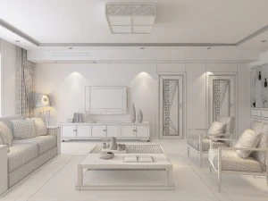 fashionable chinese reversionary dining room restaurant 1819 3D Model