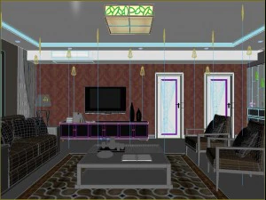 fashionable chinese reversionary dining room restaurant 1819 3D Model