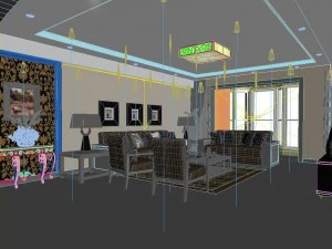 fashionable chinese reversionary dining room restaurant 1819 3D Model