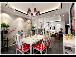 fashionable chinese vintage room restaurant 1820 3D Model