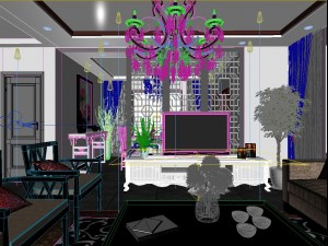fashionable chinese vintage room restaurant 1820 3D Модель