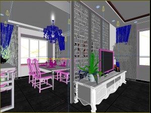 fashionable chinese vintage room restaurant 1820 3D Модель