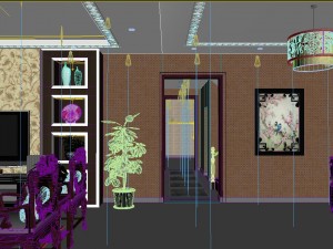 fashionable chinese style and vintage dining room 1821 Modèle 3D