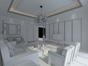 fashionable chinese style and vintage living room restaurant 1823 3D Model