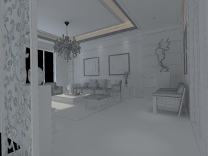 fashionable chinese style and vintage living room restaurant 1823 3D Модель