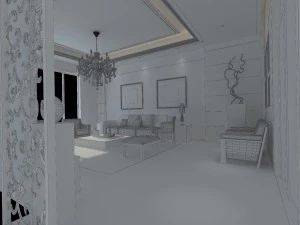 fashionable chinese style and vintage living room restaurant 1823 3D Model