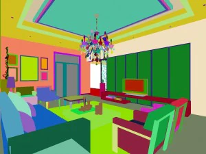 fashionable chinese style and vintage living room restaurant 1823 3D Model