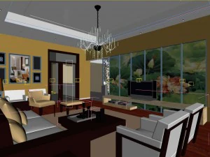 fashionable chinese style and vintage living room restaurant 1823 3D Model