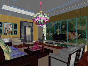 fashionable chinese style and vintage living room restaurant 1823 3D Model