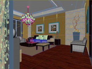 fashionable chinese style and vintage living room restaurant 1823 3D Модель
