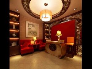 fashionable chinese vintage room restaurant 1824 3D Model