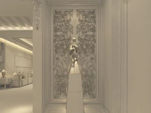 fashionable chinese vintage room restaurant 1824 3D Model