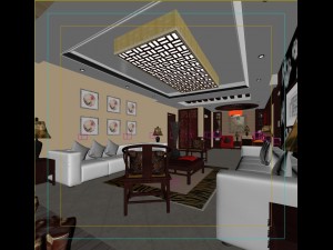 fashionable chinese vintage room restaurant 1824 3D मॉडल