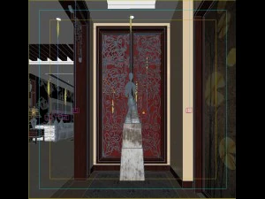 fashionable chinese vintage room restaurant 1824 3D Model
