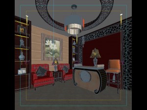 fashionable chinese vintage room restaurant 1824 3D मॉडल