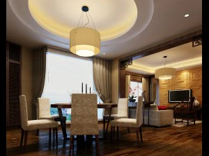 세련된 중국식 반전 식당 1825 3D 모델