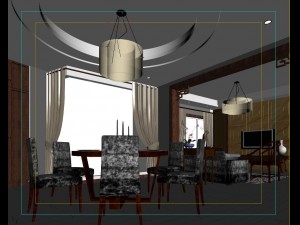 fashionable chinese reversionary dining room 1825 3D Model