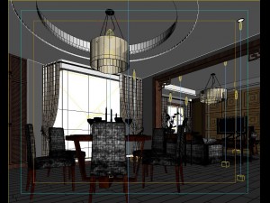 fashionable chinese reversionary dining room 1825 3D Model