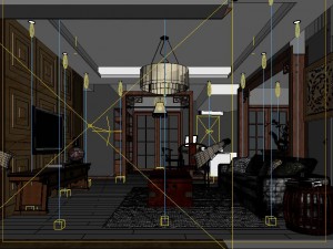fashionable chinese reversionary dining room 1825 3D Model