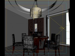 fashionable chinese reversionary dining room 1825 3D Model