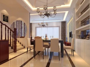 Modischer Speisesaal im chinesischen Stil und im Vintage-Stil von 1826 3D Modell