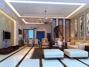 fashionable chinese style and vintage dining room 1826 3D Model