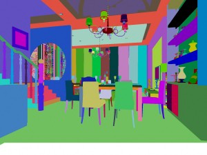 fashionable chinese style and vintage dining room 1826 3D Model