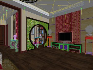fashionable chinese reversionary dining room 1827 Modèle 3D
