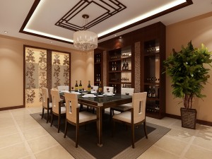 fashionable chinese style and vintage living room restaurant 1828 3D Модель