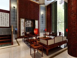 fashionable chinese reversionary dining room restaurant 1829 3D Model