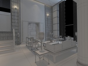 fashionable chinese reversionary dining room restaurant 1829 Modelo 3D