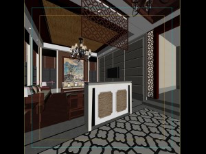 fashionable chinese reversionary dining room is 1830 3D Model