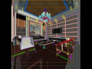fashionable chinese reversionary dining room is 1830 3D Model