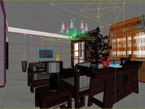 fashionable chinese reversionary dining room 1831 Modello 3D