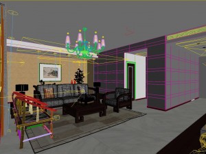 fashionable chinese reversionary dining room 1831 Modello 3D