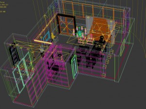 fashionable chinese reversionary dining room 1831 Modello 3D