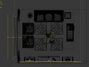 fashionable chinese style and vintage living room restaurant 1831 Modello 3D