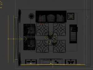 fashionable chinese style and vintage living room restaurant 1831 3D Model