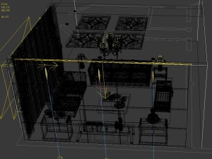 fashionable chinese style and vintage living room restaurant 1831 Modello 3D